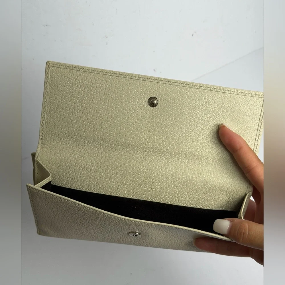 Gucci Soho Studded GG Logo Creamy White Leather Continental Wallet